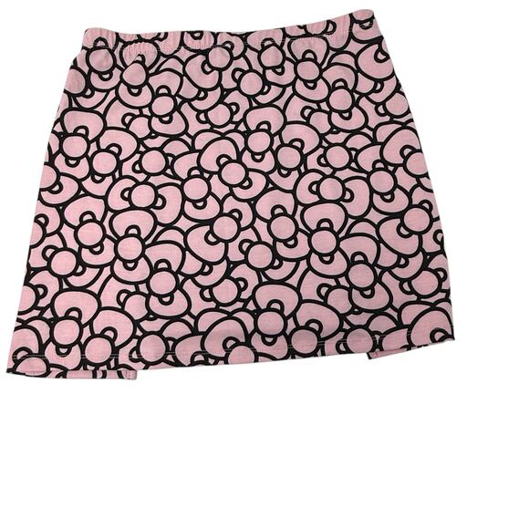 Hello Kitty By Sanrio Pink Black Bow Print Mini Skirt Size Small Kawaii Kpop - Picture 1 of 5